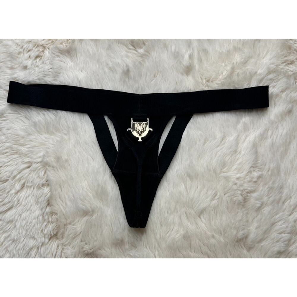 Honey Birdette WATSON🐺🖤 Black and Gold Thong Small